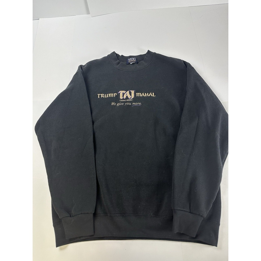 Vintage Trump Taj Mahal Sweatshirt Adult Large Black Mens 90s Embroidered